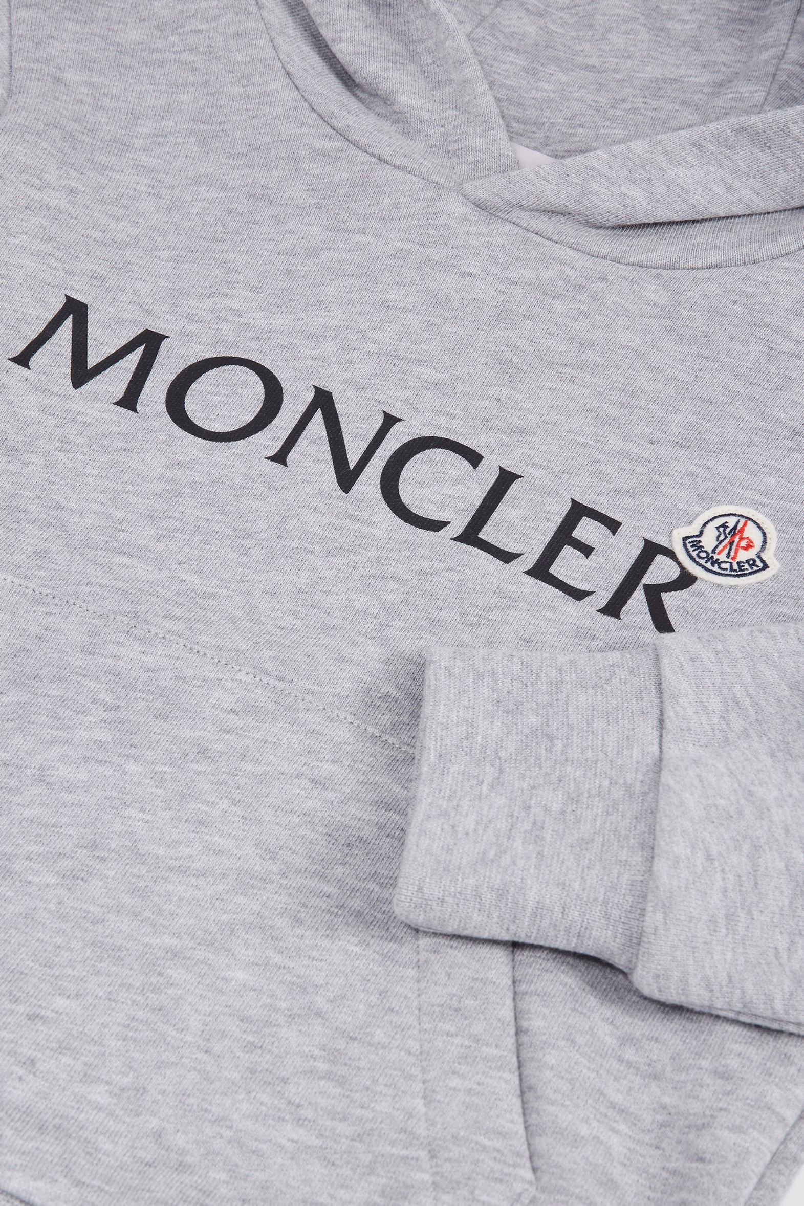 Logo Cotton Hoodie Boy Grey Moncler 6